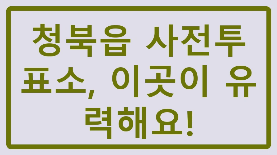 청북읍 사전투표소