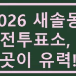 새솔동 사전투표소