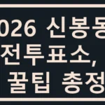 2026 신봉동 사전투표소, 주차 꿀팁 총정리 신봉동 사전투표소